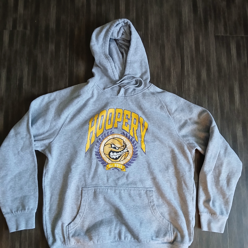 "THE HOOPERY" Gray Hoodie for Men- Large